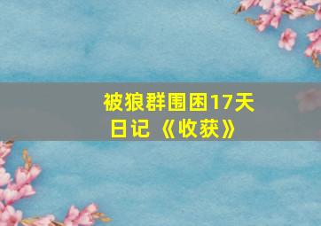 被狼群围困17天 日记 《收获》